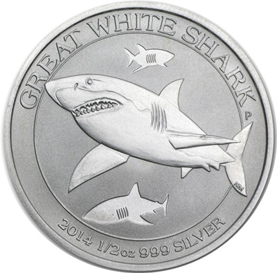 2014 1/2oz Silver Great White Shark - Click Image to Close